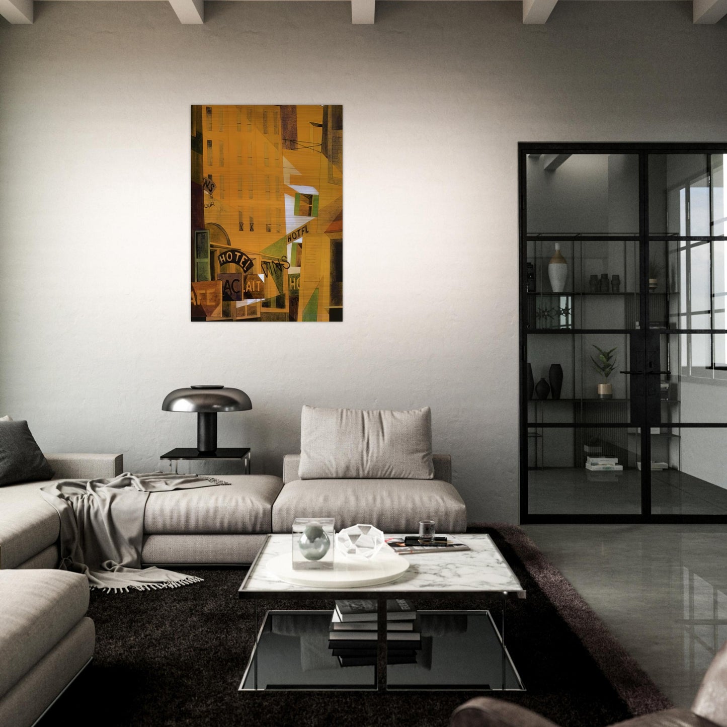 Hotel - 1921 - Charles Demuth Brushed Aluminum Print - 70x100 cm / 28x40 inches | Charles Demuth Aluminum Print | Charles Demuth Prints