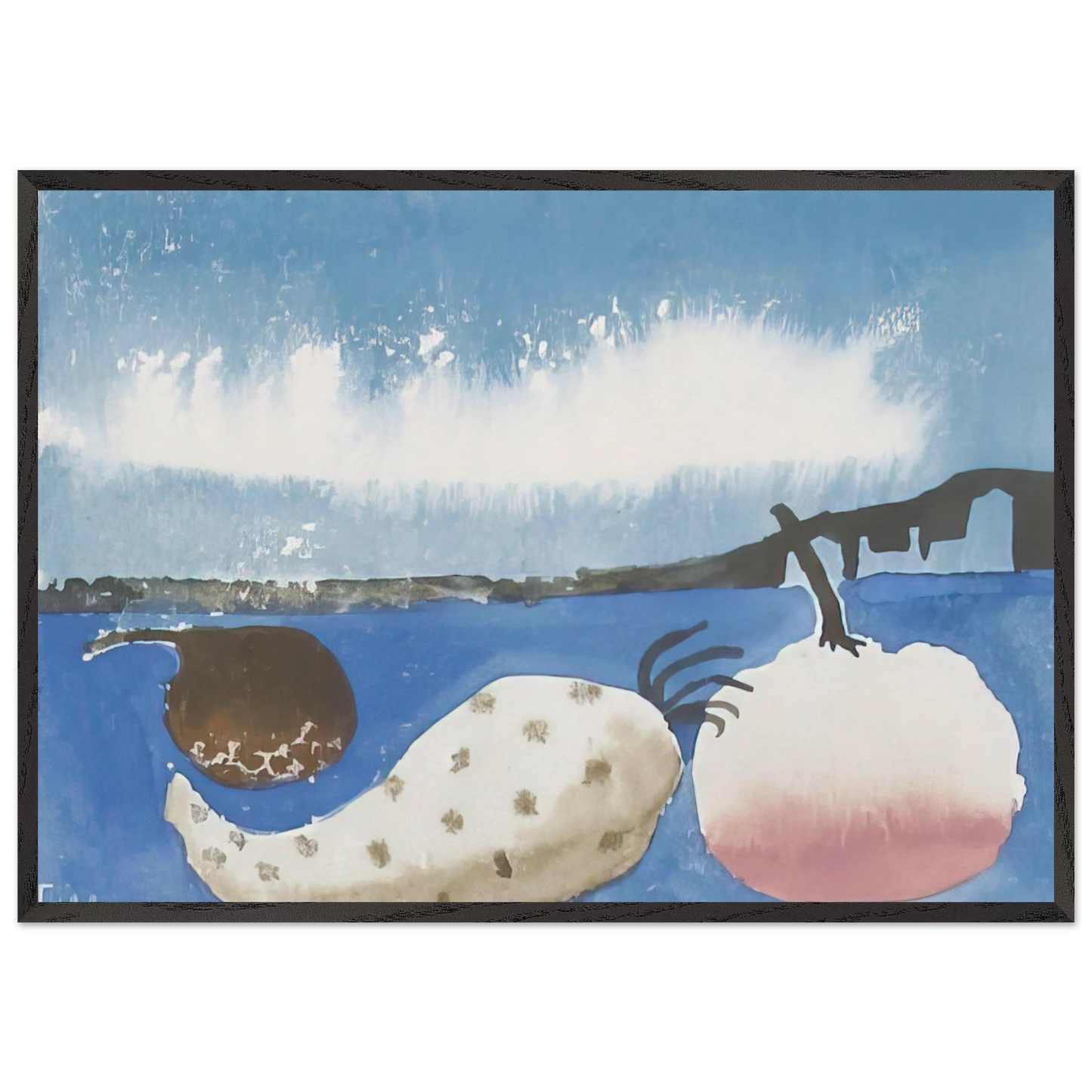 Fruit by the shore - 1992 - Mary Fedden Framed Art Print – Black Wooden Frame - Default Title - -Framed Art Print