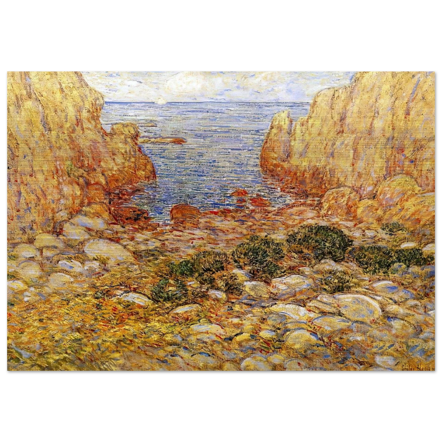 The Gorge - Appledore, Isles of Shoals - Childe Hassam Brushed Aluminum Print - 70x100 cm / 28x40 inches | Childe Hassam Aluminum Print | Childe Hassam Prints