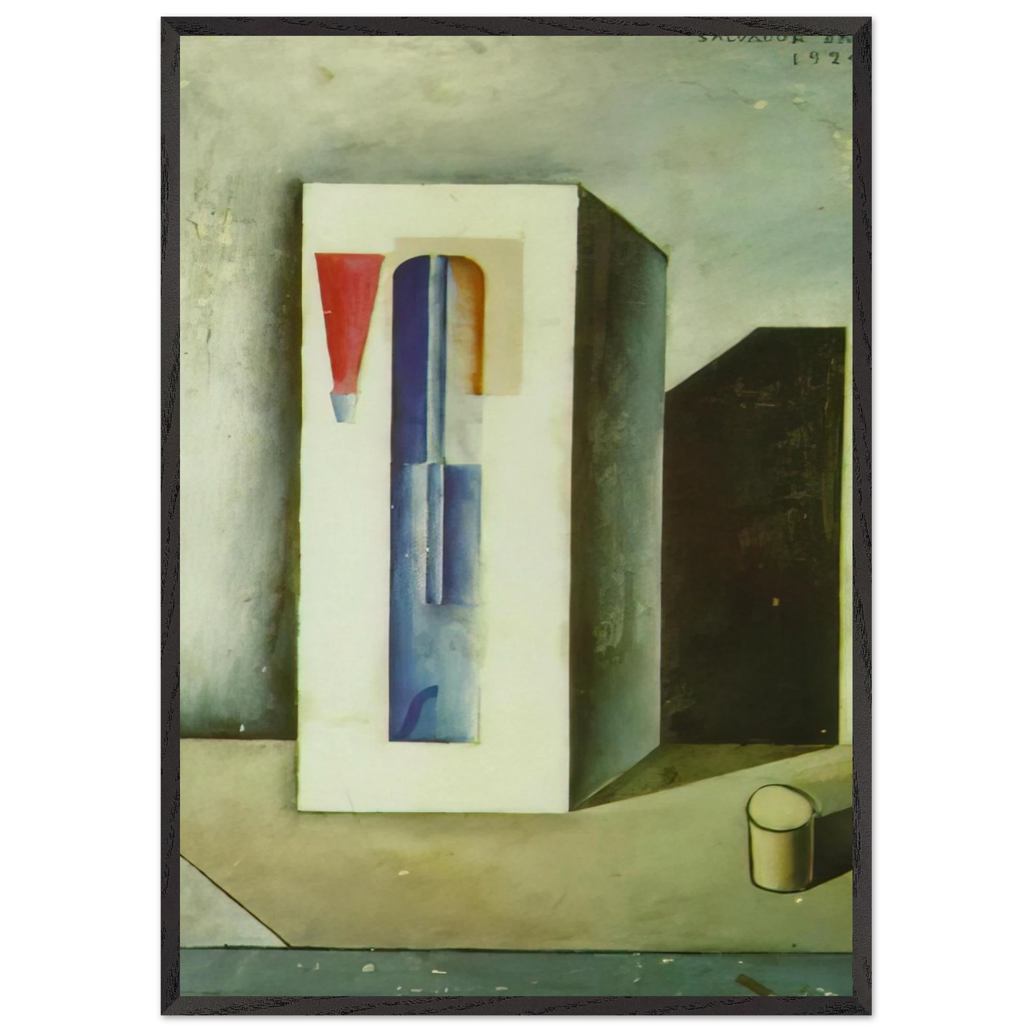 SIPHON AND SMALL BOTTLE OF RUM - Salvador Dali Framed Art Print – Black Wooden Frame - Default Title - -Framed Art Print