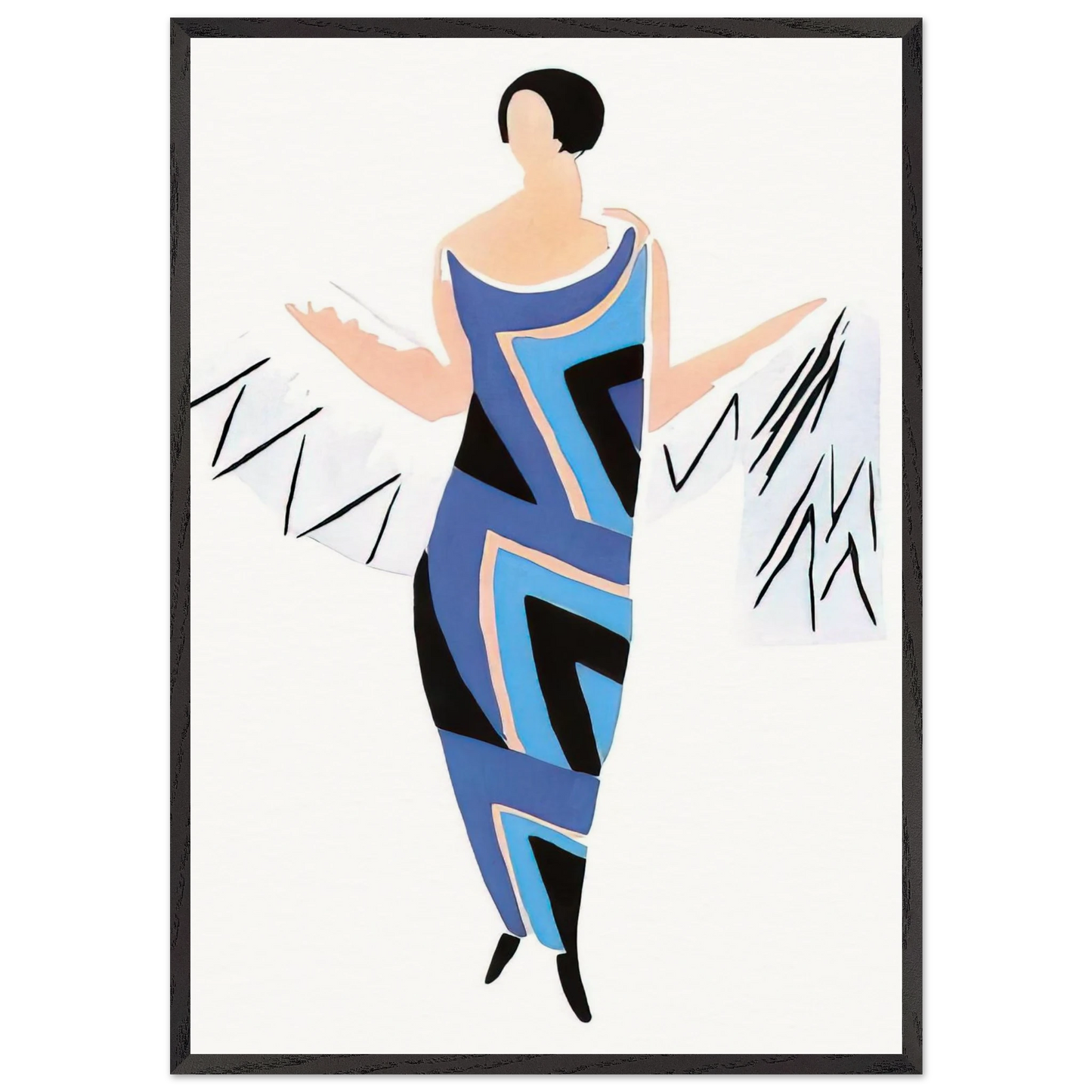 FASHION ILLUSTRATION 4 - Sonia Delaunay Framed Art Print – Black Wooden Frame - Default Title - -Framed Art Print