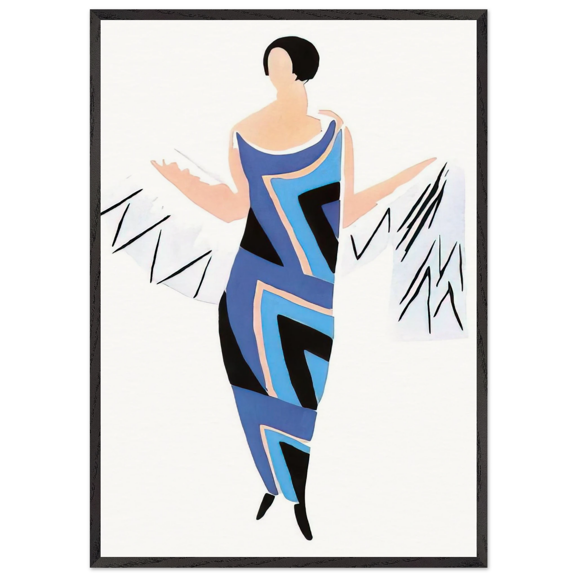 FASHION ILLUSTRATION 4 - Sonia Delaunay Framed Art Print – Black Wooden Frame - Default Title - -Framed Art Print