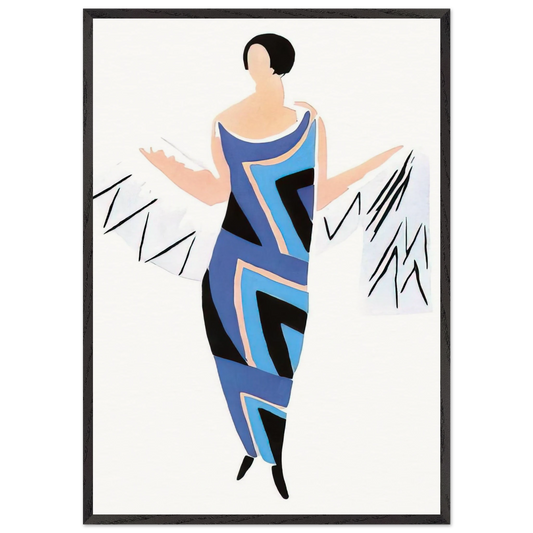 FASHION ILLUSTRATION 4 - Sonia Delaunay 70x100 cm / 28x40 inches Framed Art Print – Black Wooden Frame