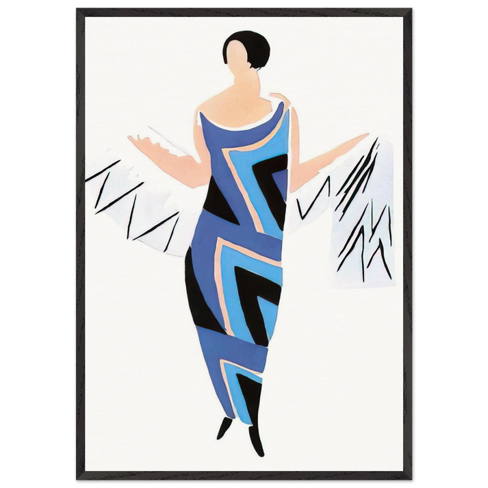 FASHION ILLUSTRATION 4 - Sonia Delaunay 70x100 cm / 28x40 inches Framed Art Print – Black Wooden Frame