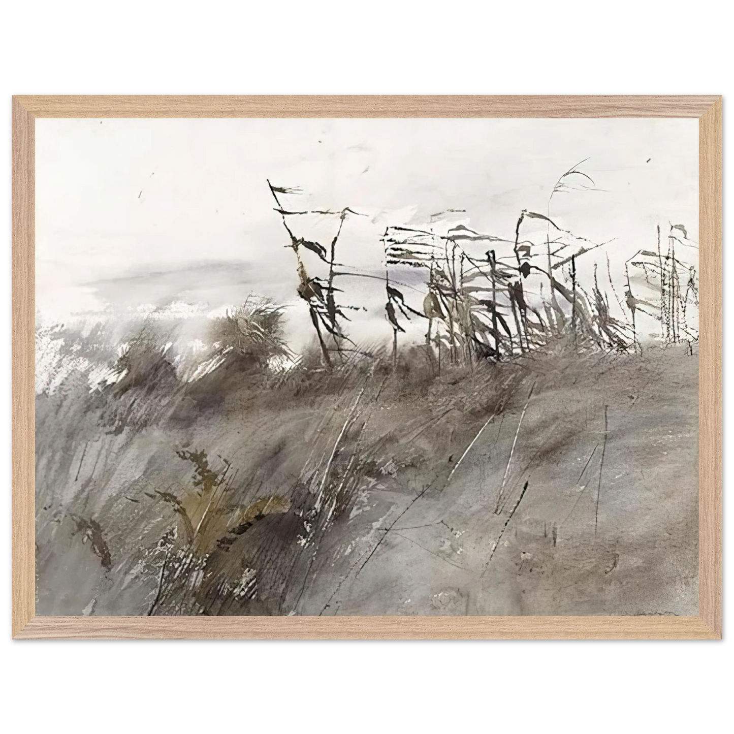 Andrew Wyeth - NOVEMBER FIRST 1950 Wall Art - 30x40 cm / 12x16 inches - Premium Wooden Framed Poster With Fine Art Paper - Wood frame