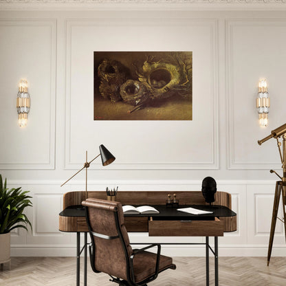Still Life with Three Birds Nests - Vincent van Gogh Brushed Aluminum Print - 70x100 cm / 28x40 inches | Vincent van Gogh Aluminum Print | Vincent van Gogh Prints