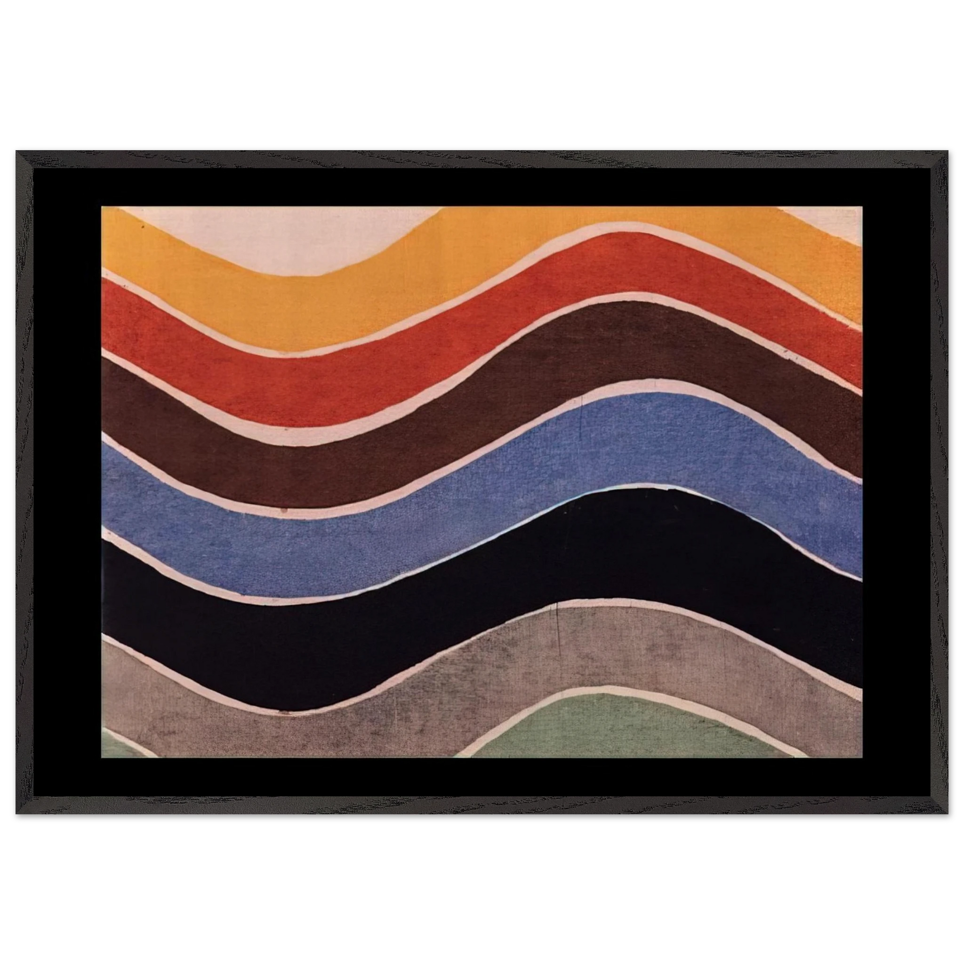 FABRIC PATTERN 1 - Sonia Delaunay Framed Art Print – Black Wooden Frame - Default Title - -Framed Art Print