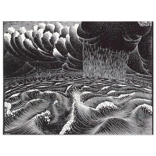 MC Escher - THE 2ND DAY OF THE CREATION Wall Art - 21x29.7 cm / 8x12" - Fine Art Poster - -