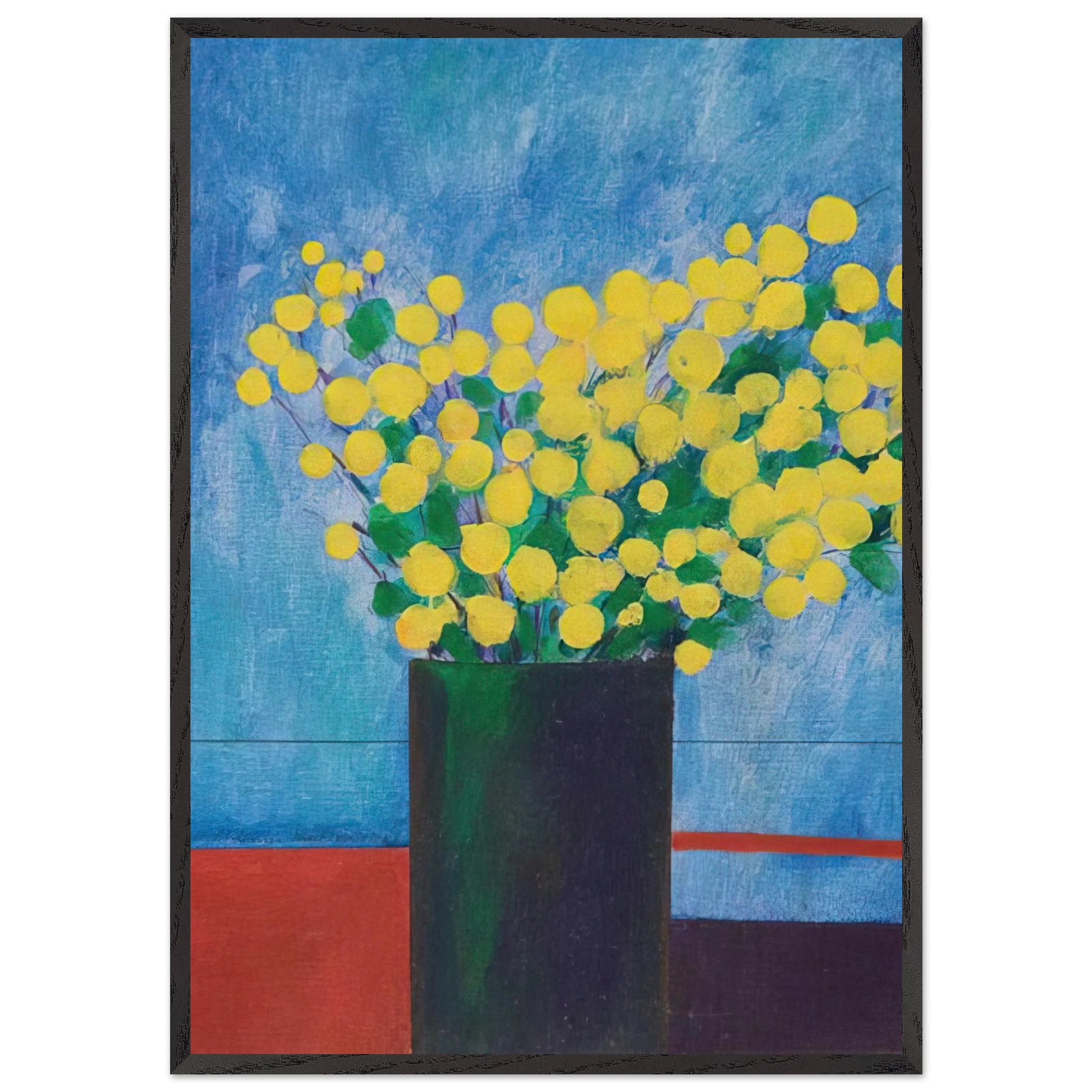 Vase With Flowers - 1968 - Aldemir Martins Framed Art Print – Black Wooden Frame - Default Title - -Framed Art Print