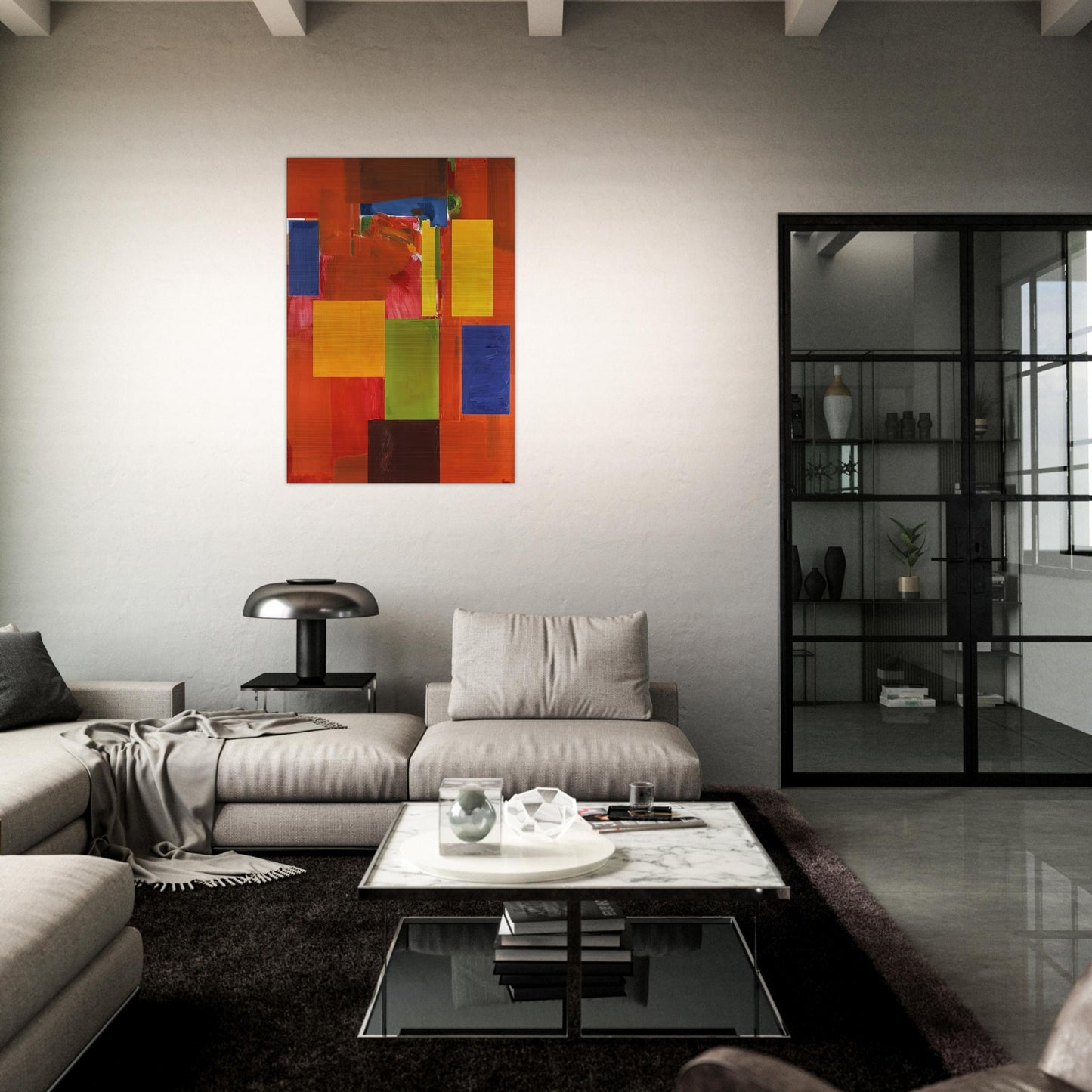 Sanctum Sanctorum - Hans Hofmann Brushed Aluminum Print - 70x100 cm / 28x40 inches | Hans Hofmann Aluminum Print | Hans Hofmann Prints