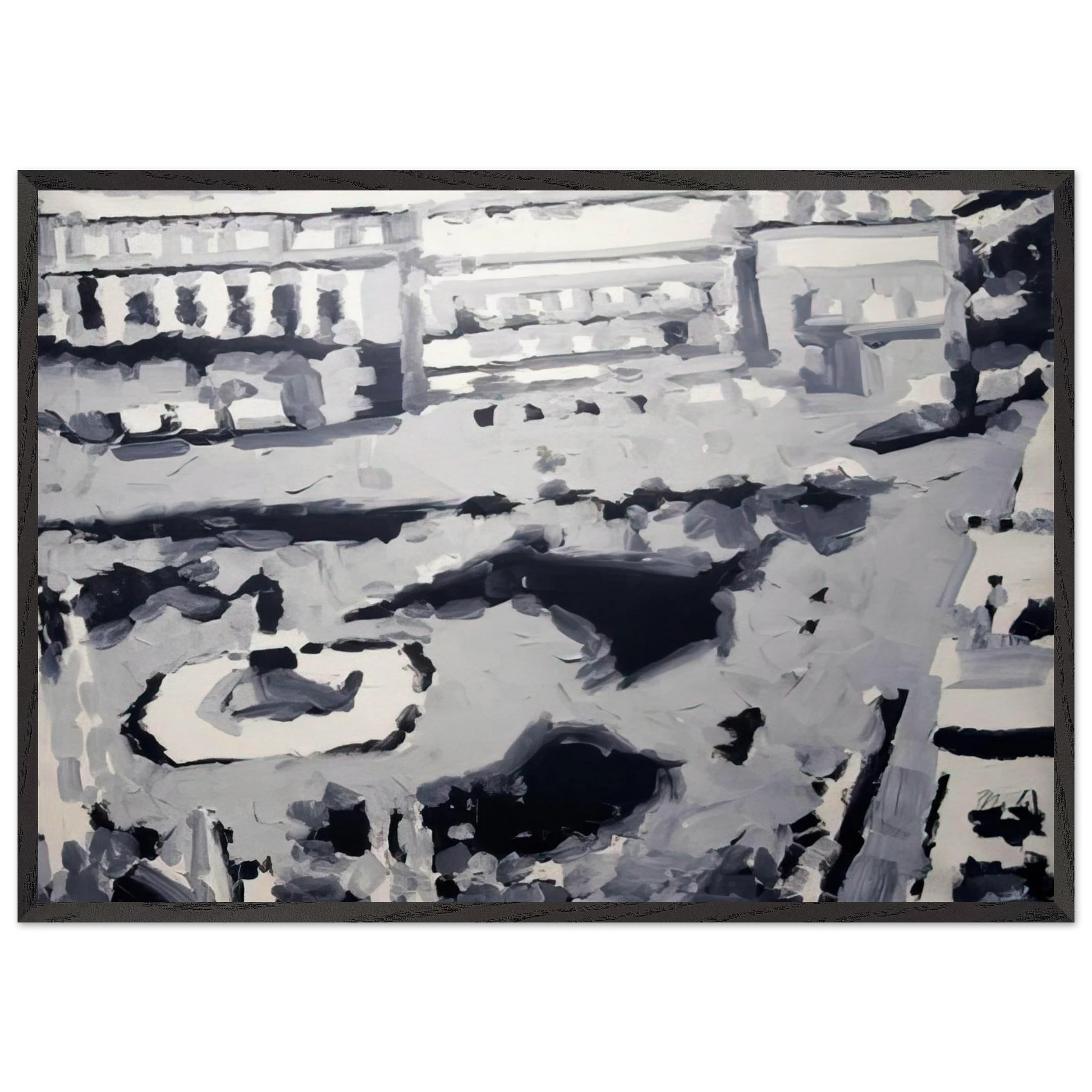 TOWNSCAPE M6 1968 - Gerhard Richter Framed Art Print – Black Wooden Frame - Default Title - -Framed Art Print