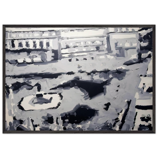 TOWNSCAPE M6 1968 - Gerhard Richter 70x100 cm / 28x40 inches Framed Art Print – Black Wooden Frame