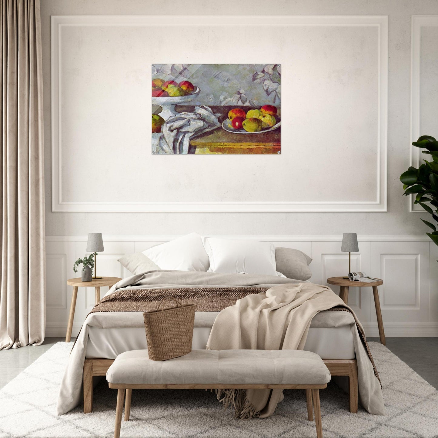 Still life with apples and fruit bowl - Paul Cézanne Acrylic Print - 70x100 cm / 28x40″ inches