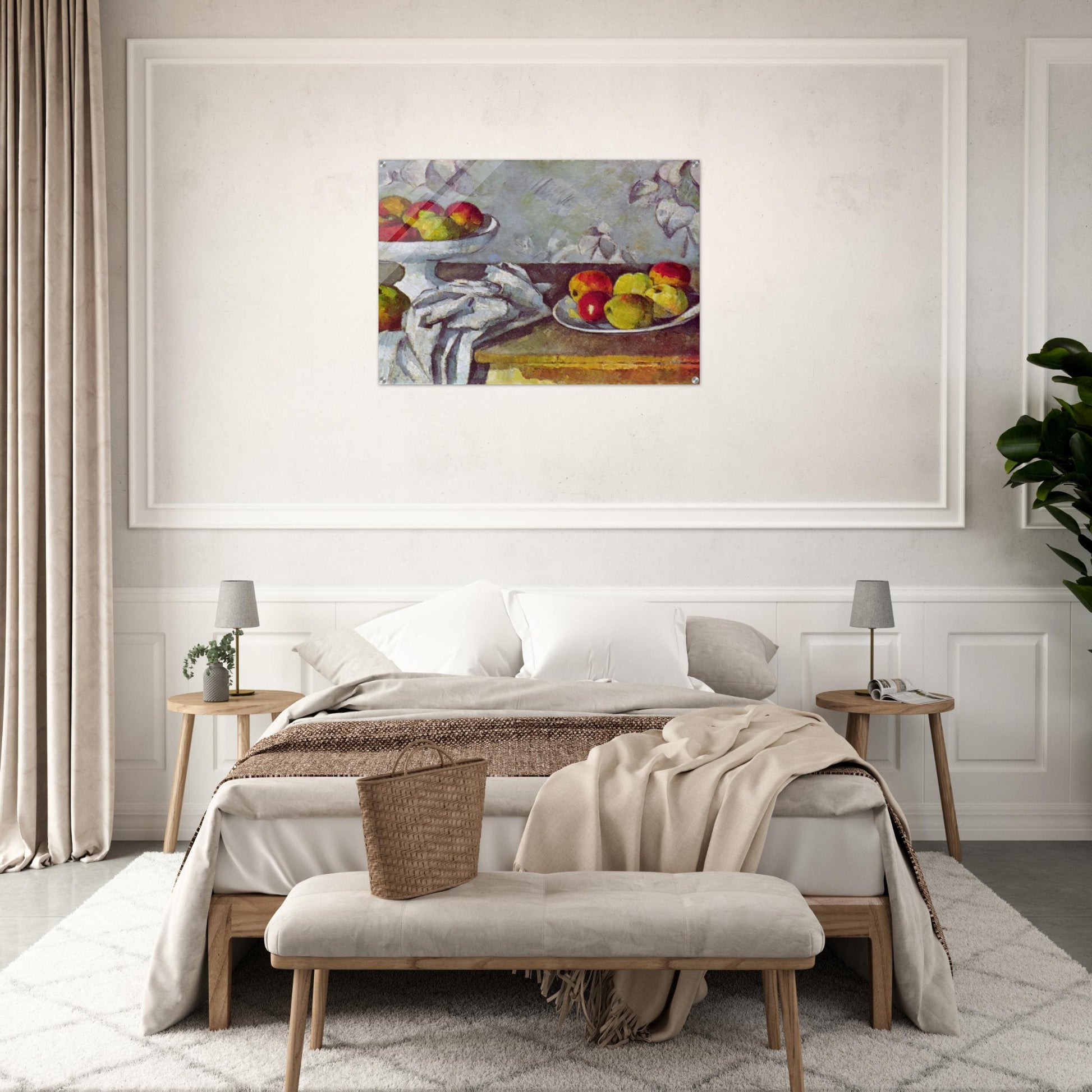 Still life with apples and fruit bowl - Paul Cézanne Acrylic Print - 70x100 cm / 28x40″ inches