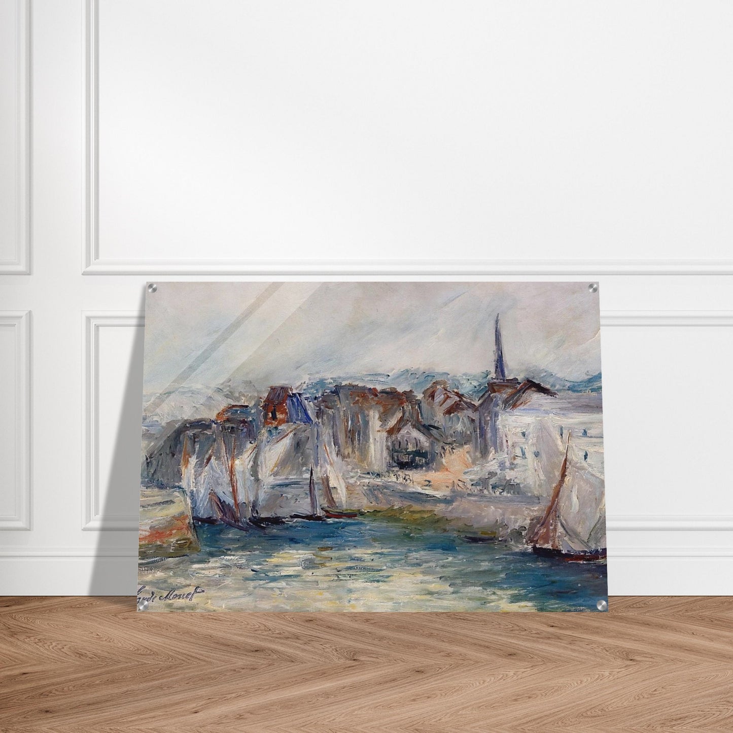 Boats in the Port of Honfleur - claude monet Acrylic Print - 70x100 cm / 28x40″ inches | claude monet Wall Art | claude monet Prints