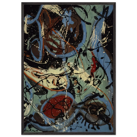 COMPOSITION WITH POURING II - Jackson Pollock Framed Art Print – Black Wooden Frame - Default Title - -Framed Art Print