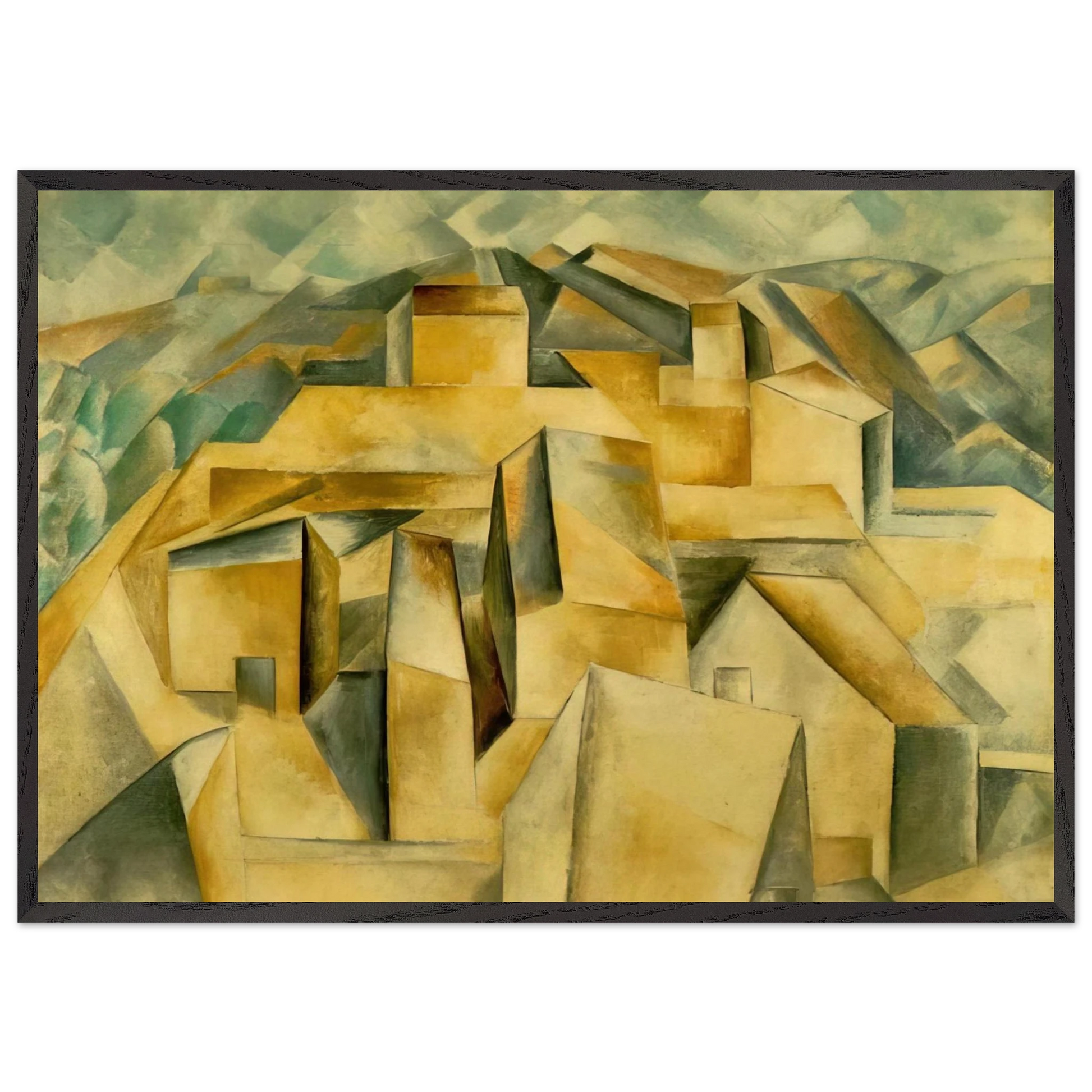 Houses on the hill N1 - Pablo Picasso Framed Art Print – Black Wooden Frame - Default Title - -Framed Art Print