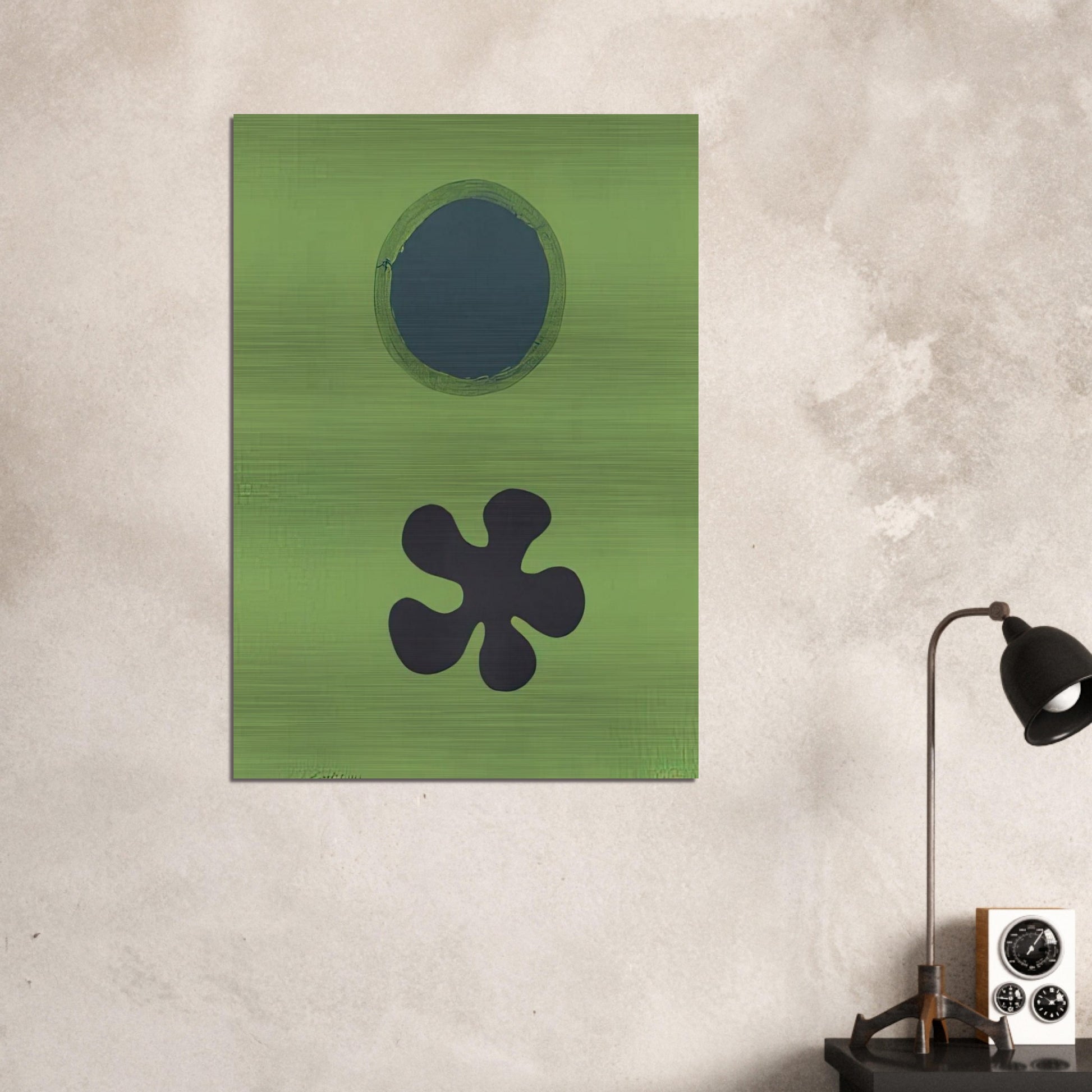 Green Ground--Black Form - 1966 - Adolph Gottlieb Brushed Aluminum Print - 70x100 cm / 28x40 inches | Adolph Gottlieb Aluminum Print | Adolph Gottlieb Prints