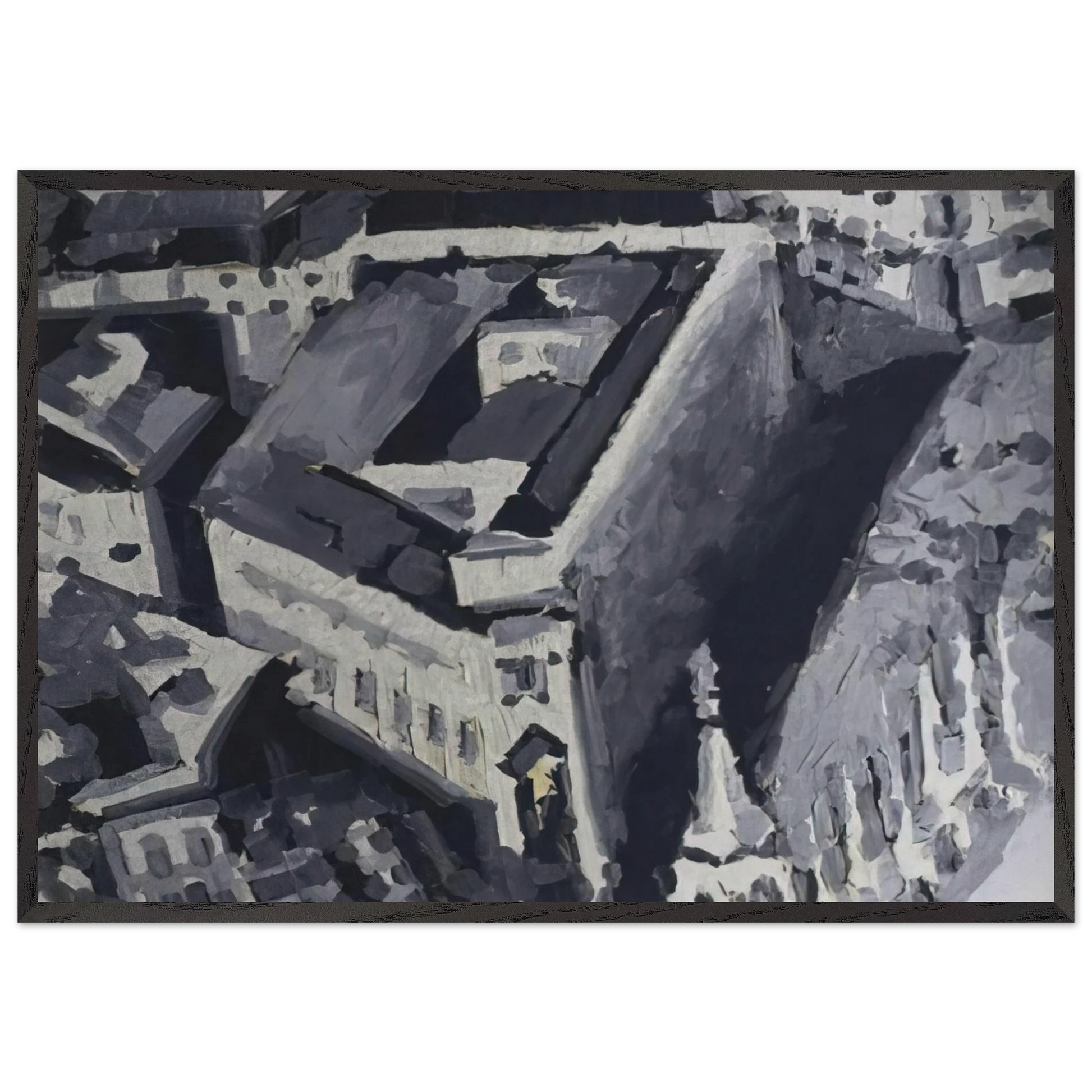 TOWNSCAPE M2 1968 - Gerhard Richter Framed Art Print – Black Wooden Frame - Default Title - -Framed Art Print