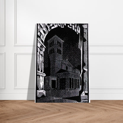 NOCTURNAL ROME 3 - MC Escher Brushed Aluminum Print - 70x100 cm / 28x40 inches | MC Escher Aluminum Print | MC Escher Prints