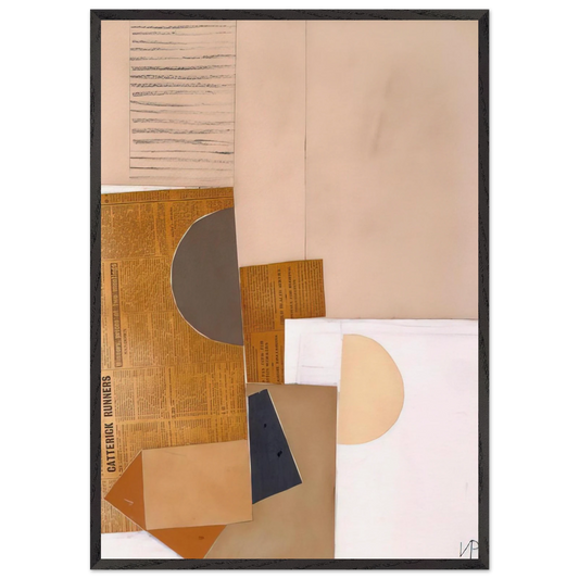 Abstract in White Grey and Ochre - 1949 - Victor Pasmore Framed Art Print – Black Wooden Frame - Default Title - -Framed Art Print