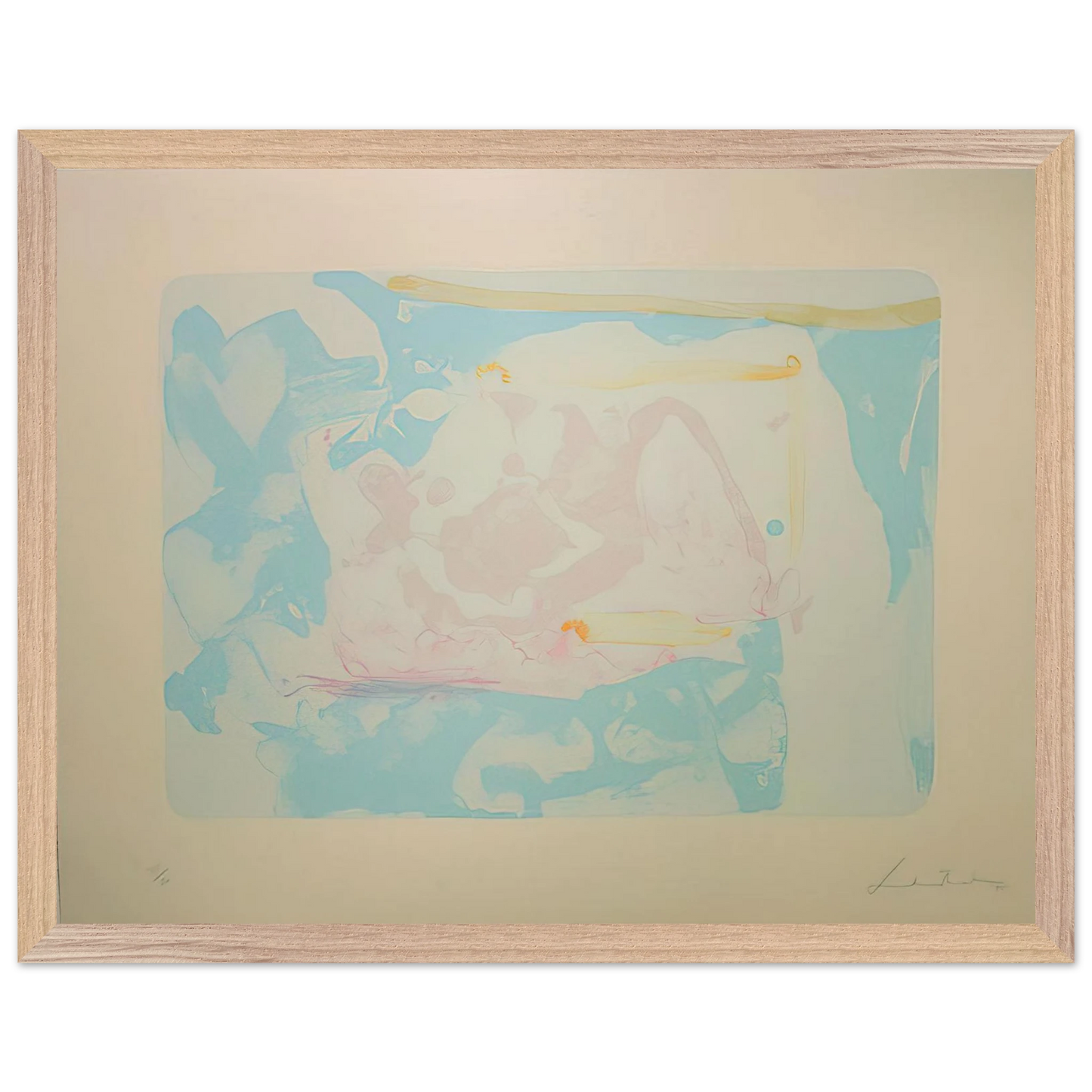 Helen Frankenthaler - Reflections III - 1995 Wall art - 15x20 cm / 6x8 inches - Premium Wooden Framed Poster With Fine Art Paper - Wood frame
