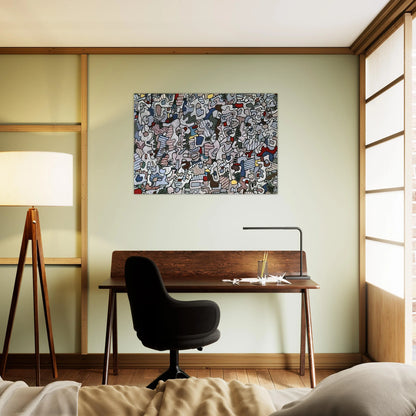L HOURLOUPE 1966 - Jean Dubuffet Brushed Aluminum Print - 70x100 cm / 28x40 inches | Jean Dubuffet Aluminum Print | Jean Dubuffet Prints