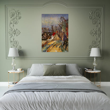The Turn in the Road at Auvers - Paul Cézanne Brushed Aluminum Print - 70x100 cm / 28x40 inches | Paul Cézanne Aluminum Print | Paul Cézanne Prints