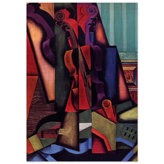 VIOLIN AND GUITAR 1913 - Juan Gris Brushed Aluminum Print - 70x100 cm / 28x40 inches | Juan Gris Aluminum Print | Juan Gris Prints