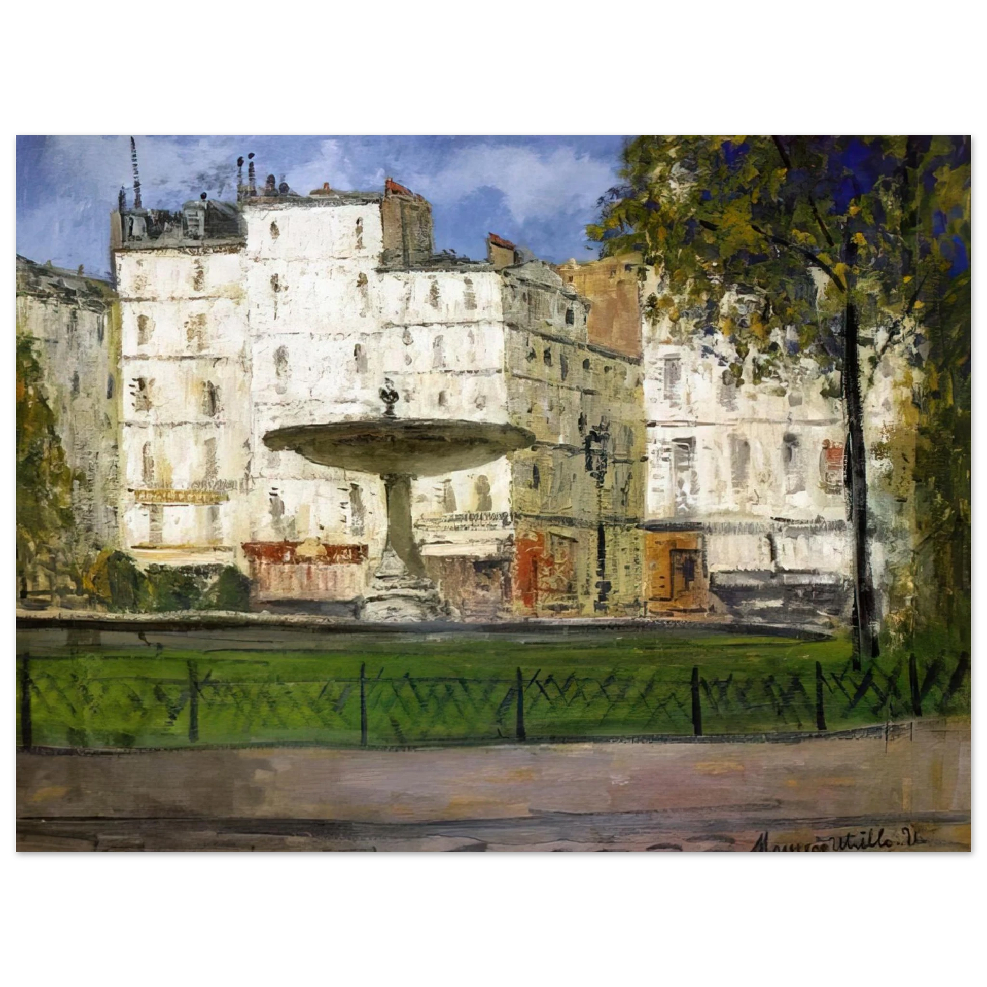 Maurice Utrillo - PLACE PIGALLE Fine Art Poster - Default Title