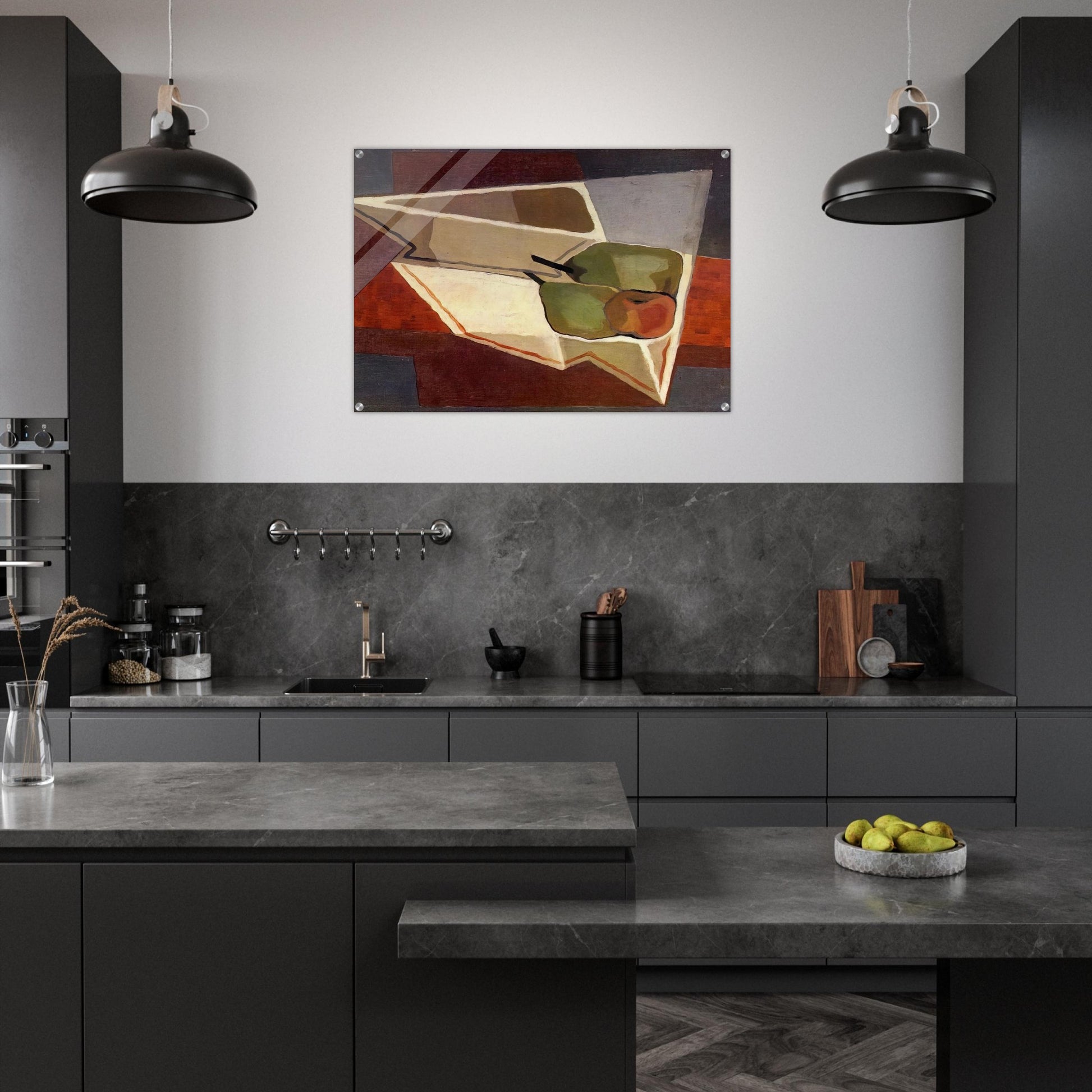 FRUIT WITH BOWL 1926 - Juan Gris Acrylic Print - 70x100 cm / 28x40″ inches | Juan Gris Wall Art | Juan Gris Prints