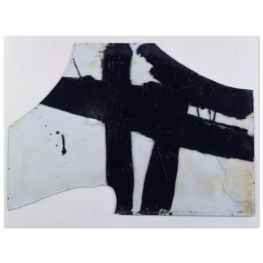 Pierre Soulages - Goudron sur verre 45.5 x 76.5 cm, 1948 - 1948 Fine Art Poster - Default Title