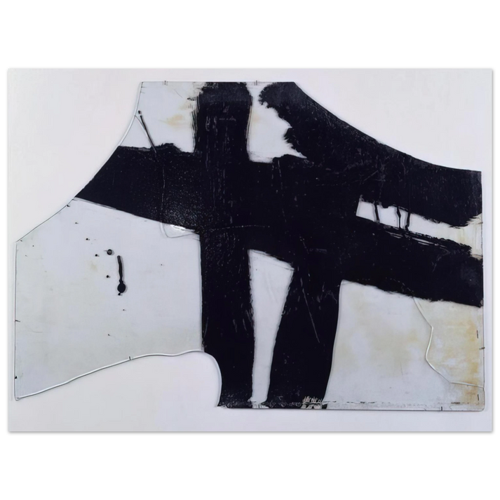 Pierre Soulages - Goudron sur verre 45.5 x 76.5 cm, 1948 - 1948  75x100 cm / 30x40inches Fine Art Poster