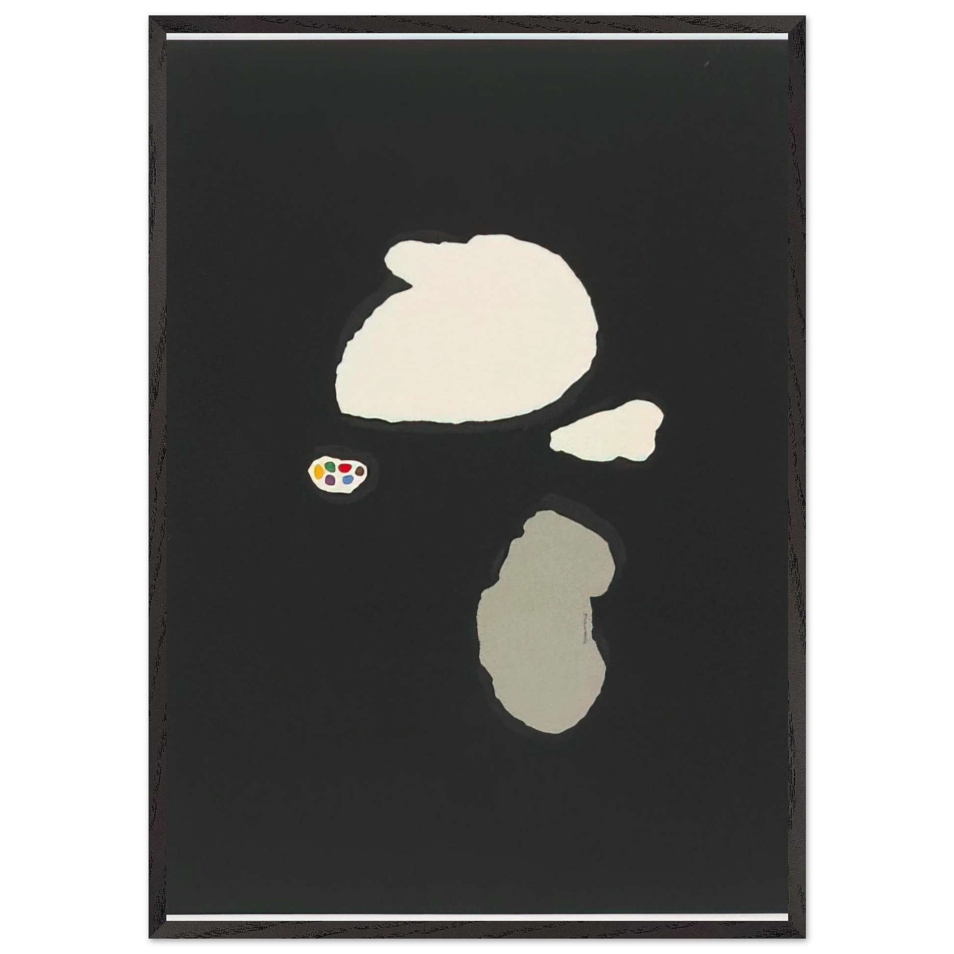 Untitled Graphic Composition - 1951 - Bruno Munari Framed Art Print – Black Wooden Frame - Default Title - -Framed Art Print