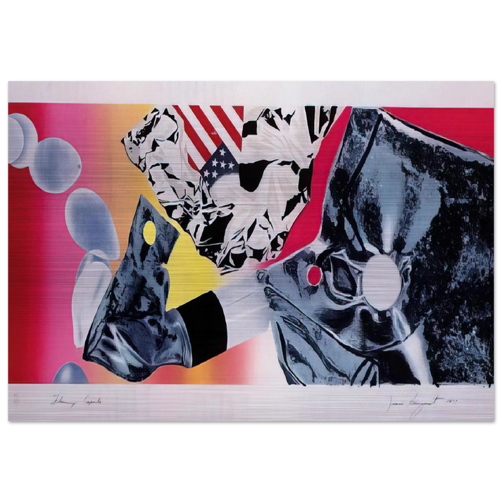 Flamingo Capsule - James Rosenquist Brushed Aluminum Print - 70x100 cm / 28x40 inches | James Rosenquist Aluminum Print | James Rosenquist Prints