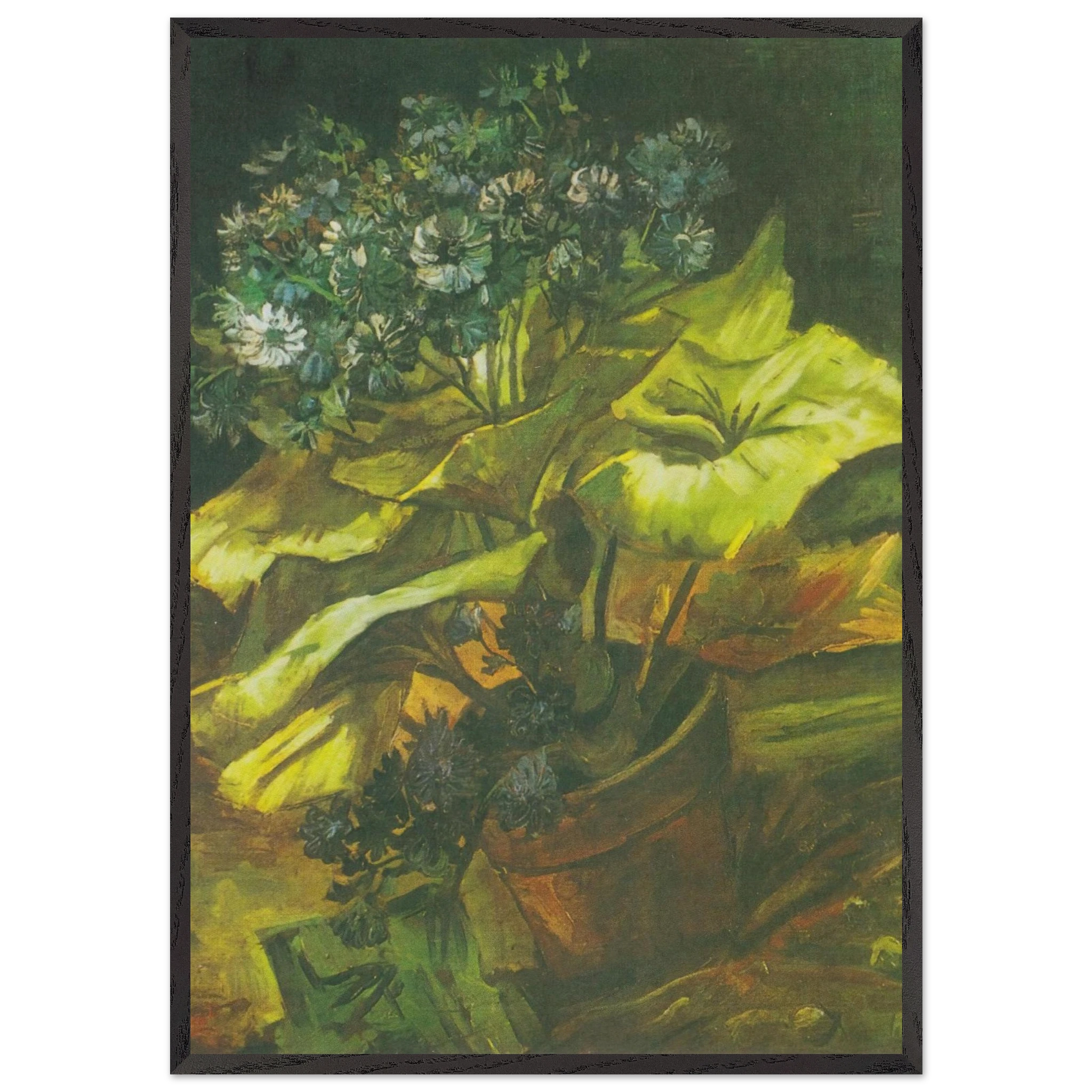 Flower Pot with Asters - Vincent van Gogh Framed Art Print – Black Wooden Frame - Default Title - -Framed Art Print