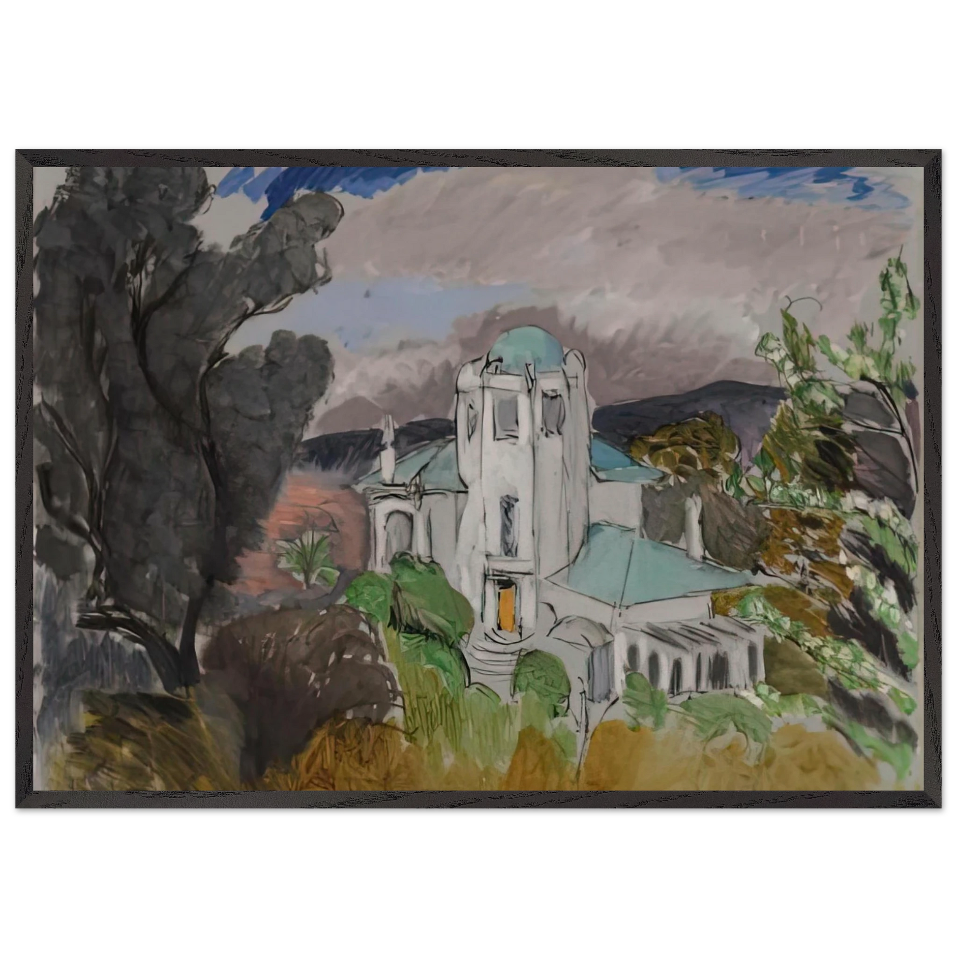 BLUE VILLA 1918 - Henri Matisse Framed Art Print – Black Wooden Frame - Default Title - -Framed Art Print