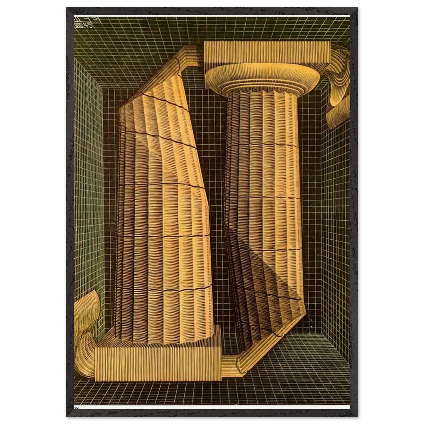 DORIC COLUMNS - MC Escher Framed Art Print – Black Wooden Frame - Default Title - -Framed Art Print