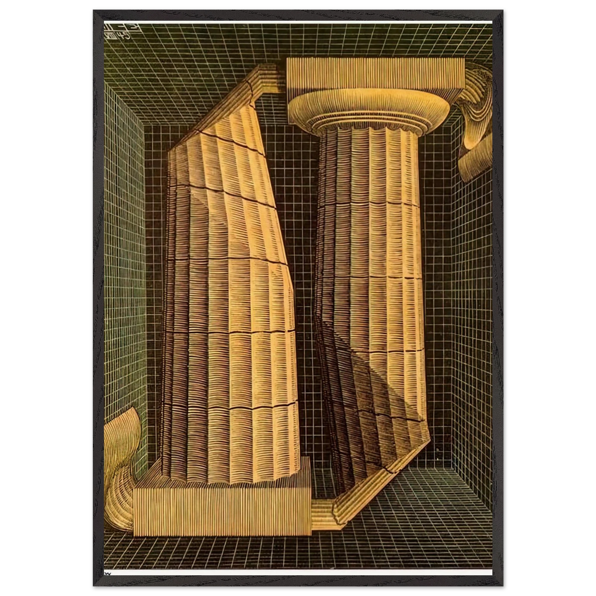 DORIC COLUMNS - MC Escher Framed Art Print – Black Wooden Frame - Default Title - -Framed Art Print