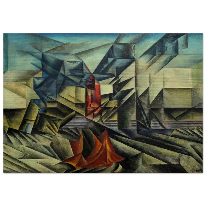 HARBOR MOLE 1913 - Lyonel Feininger Brushed Aluminum Print - 70x100 cm / 28x40 inches | Lyonel Feininger Aluminum Print | Lyonel Feininger Prints