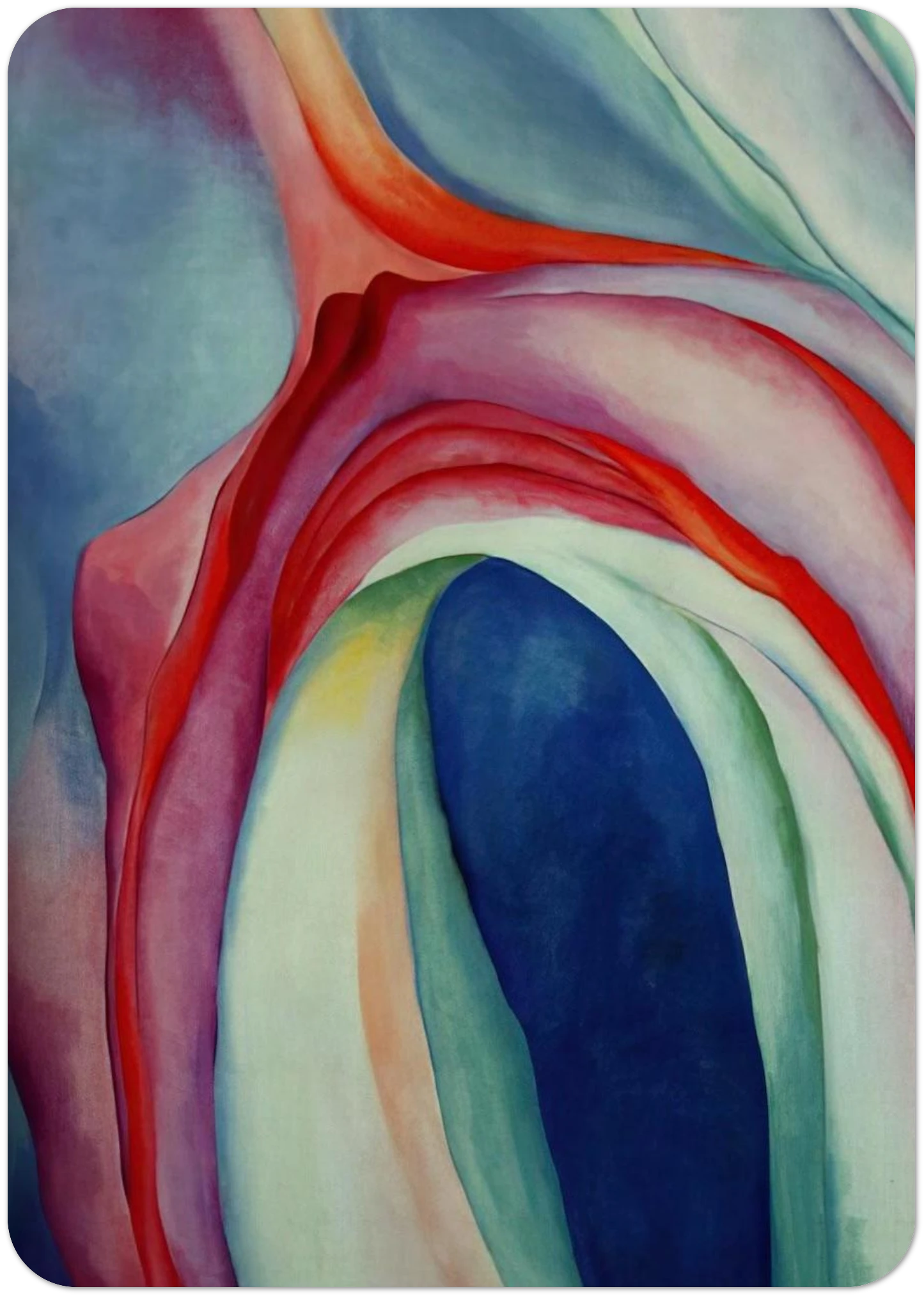 Music Pink and Blue II By Georgia O'Keeffe Pack of 10 Post Cards | Georgia O'Keeffe Post Cards | A6 (10.5 x 14.8 cm) - 4.1 x 5.8 inches
