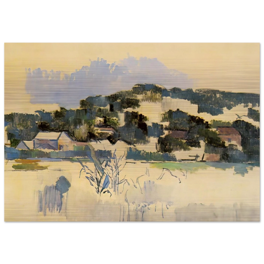 Houses on the Hill - Paul Cézanne Brushed Aluminum Print - 70x100 cm / 28x40 inches | Paul Cézanne Aluminum Print | Paul Cézanne Prints