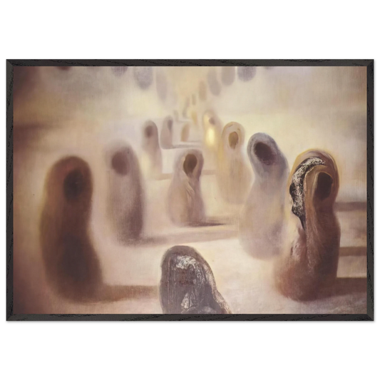 DESOXYRIBONUCLEIC ACID ARABS - Salvador Dali Framed Art Print – Black Wooden Frame - Default Title - -Framed Art Print