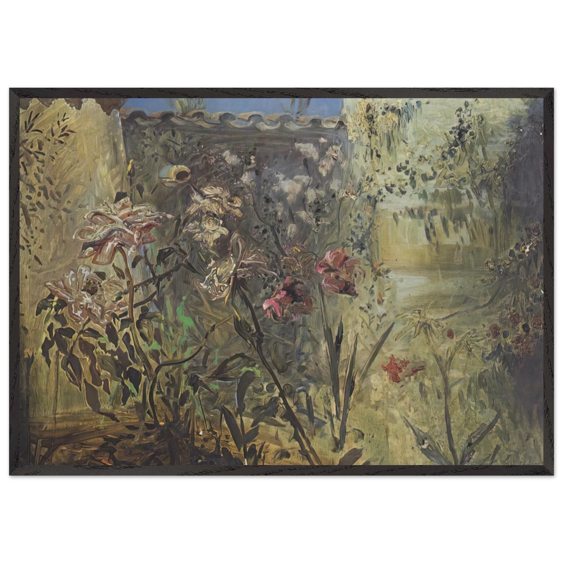 THE PATIO OF PORT LLIGAT - Salvador Dali Framed Art Print – Black Wooden Frame - Default Title - -Framed Art Print