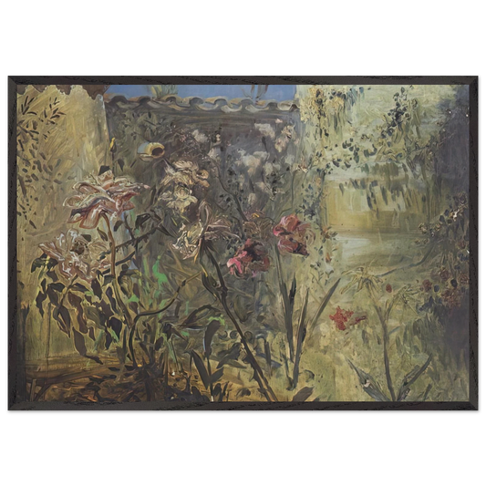 THE PATIO OF PORT LLIGAT - Salvador Dali Framed Art Print – Black Wooden Frame - Default Title - -Framed Art Print