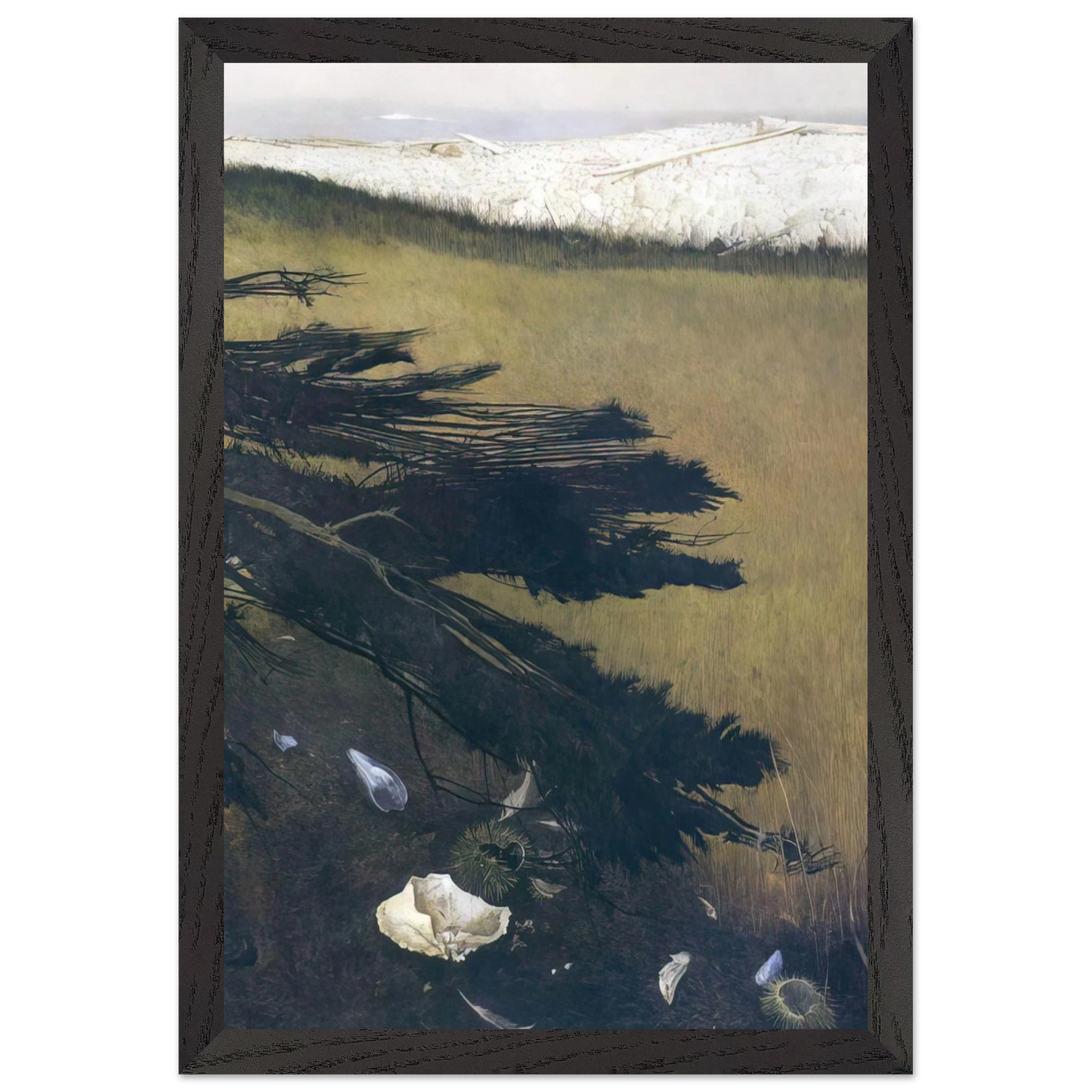 Andrew Wyeth - NOT DETECTED 47 Wall Art - 21x29.7 cm / 8x12" - Premium Wooden Framed Poster With Fine Art Paper - Black frame