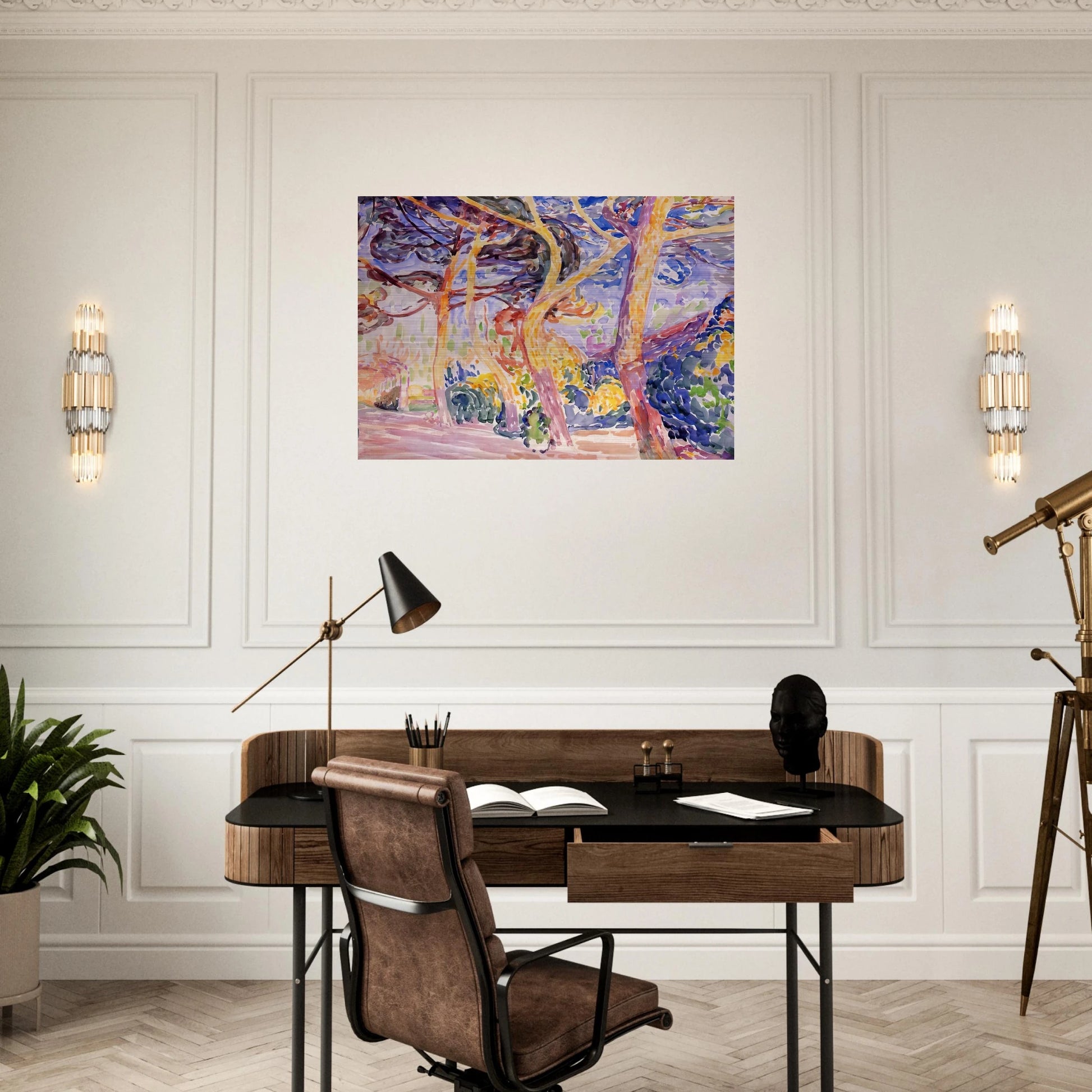 Under the Pines - Henri-Edmond Cross Brushed Aluminum Print - 70x100 cm / 28x40 inches | Henri-Edmond Cross Aluminum Print | Henri-Edmond Cross Prints
