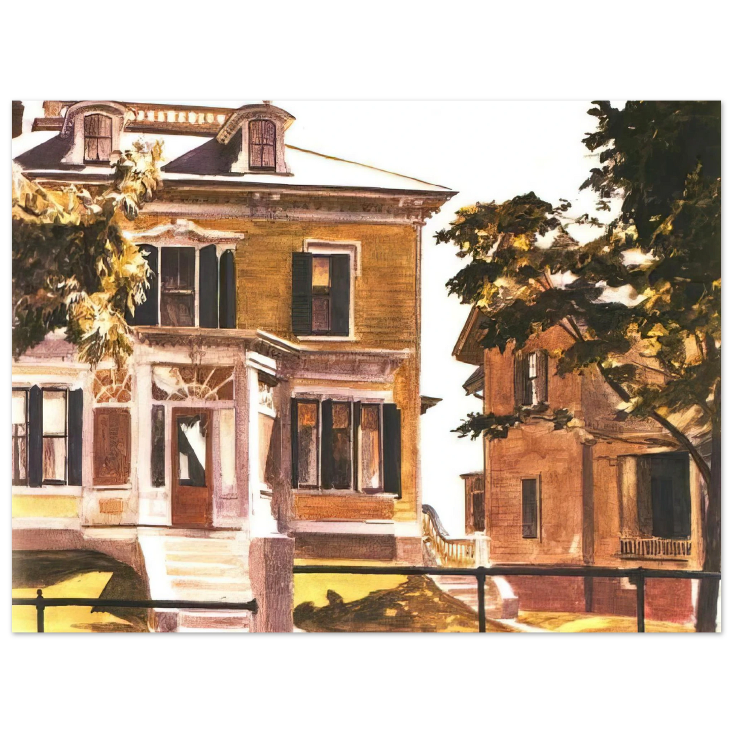 Edward Hopper - Davis House Fine Art Poster - 13x18 cm / 5x7 inches