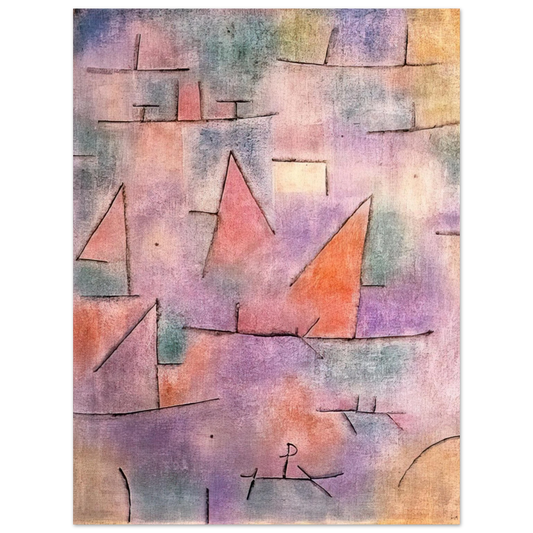 Paul Klee - HARBOUR WITH SAILING SHIPS 1937 Fine Art Poster - Default Title