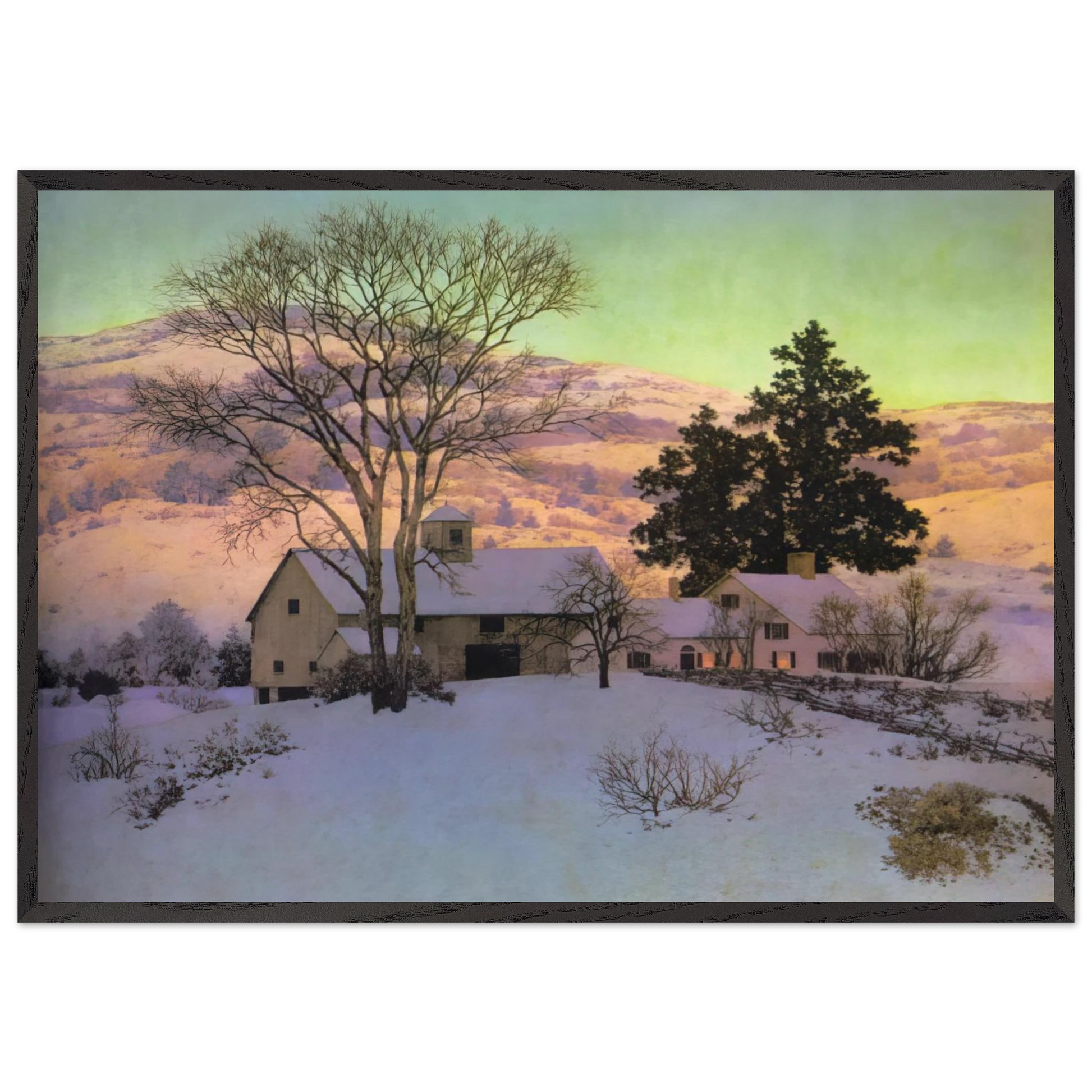 Afterglow - Maxfield Parrish Framed Art Print – Black Wooden Frame - Default Title - -Framed Art Print